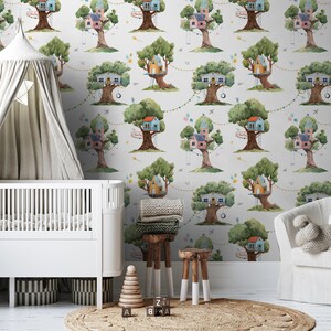 Playroom wallpaper, easy peel & stick, wallpapers, removable, nursery wallpaper, kids wallpaper, wallpaper, Gender neutral wallpaper, DIY
