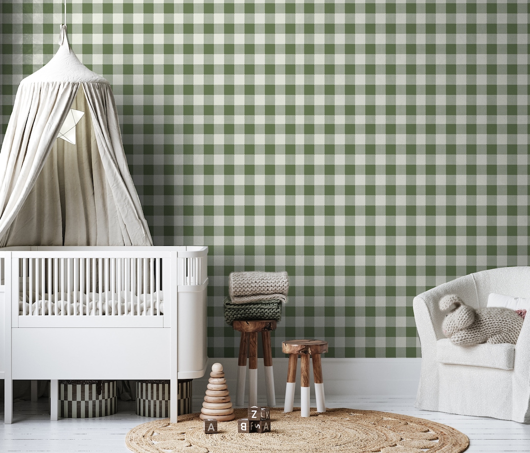 Green Gingham Wallpaper, Gingham Wallpapers, Plaid Wallpaper, Flannel