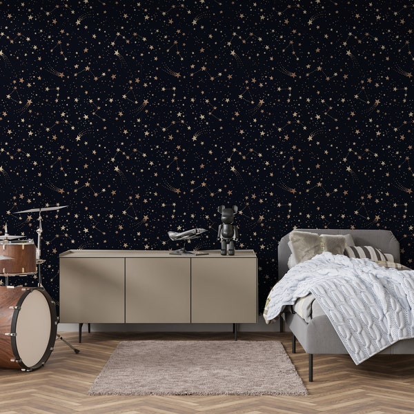 Space wallpaper, Star wallpapers, Boys room wallpaper, Galaxy wallpaper, Nursery wallpaper, astronaut wallpaper, Night sky wallpaper, stars