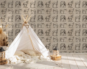 Horse Wallpaper, Equestrian Peel and Stick Wallpaper