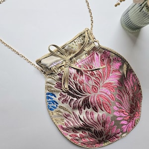 Bourse dorée fleurs petite bourse sac à main bourse dorée mariage sac bourse cérémonie cadeau témoin remerciement sac témoin mariage