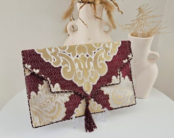 Pochette da sposa fiore rosso con tracolla ideale per una serata tra amiche o per una cerimonia, regalo perfetto per amica, mamma, collega