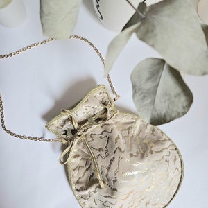 Bourse dorée sac à main petite bourse sac à main bourse beige mariage sac bourse cérémonie cadeau témoin remerciement sac témoin mariage