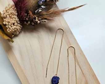 Pearl drop earring pearl drop earring long chain pearl earring through chain earring