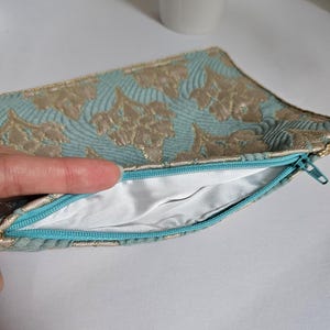 Blaues flaches Federmäppchen mit Reißverschluss, blaue Reißverschlusstasche, Make-up-Tasche, Aufbewahrungstasche, Handtasche, Aufbewahrungstasche, Federmäppchen für große Tasche