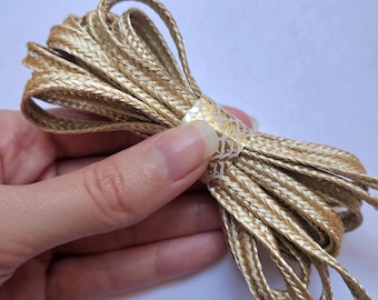 Gold lace silk thread braided gold lace gold lace white sneaker shoe cord gold fabric flat gold lace pair gold lace gold lace