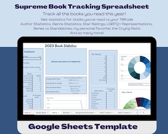 Yearly Reading Tracker | Customizable Book Log (Google Sheets Digital Download)