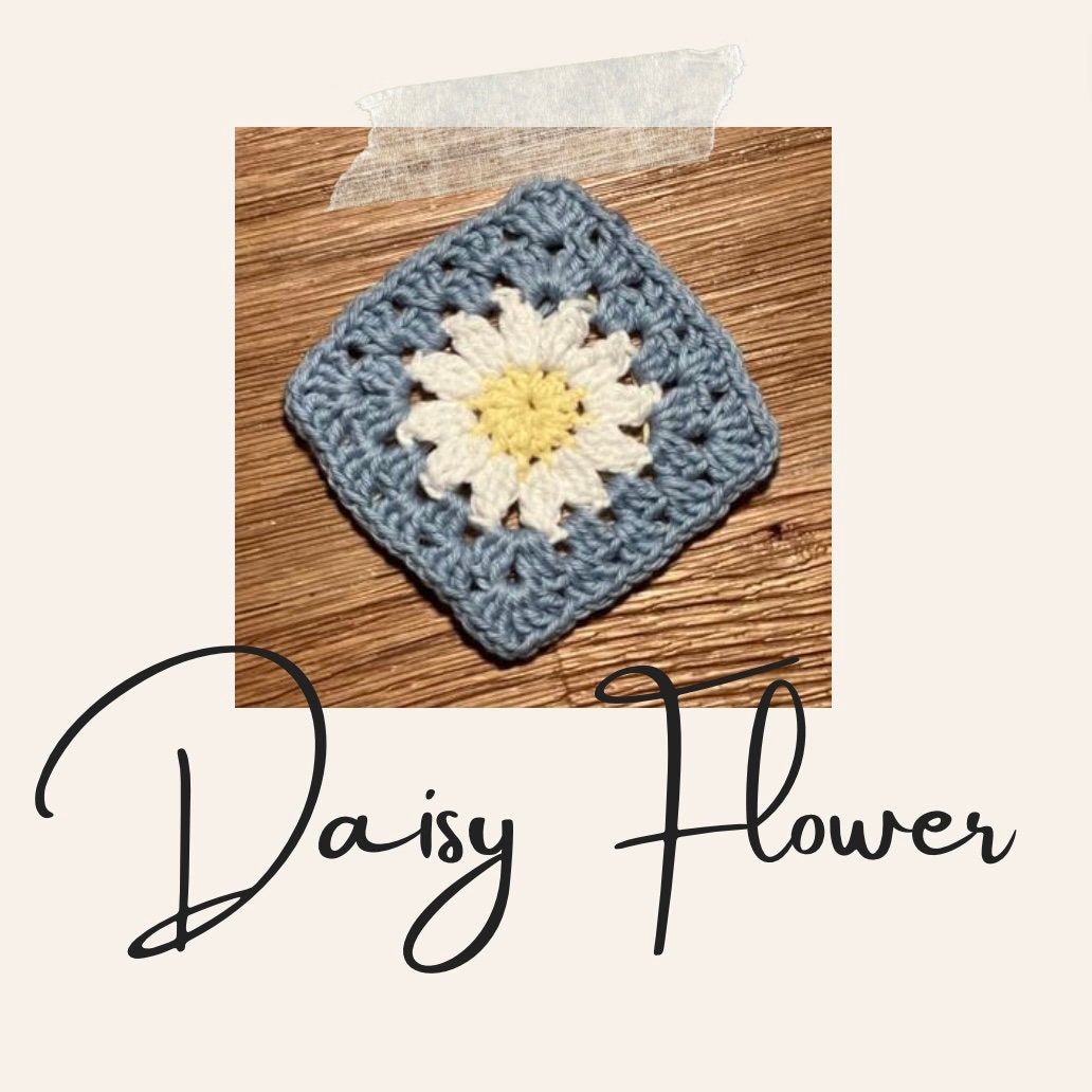 Daisy Flower Granny Square Etsy