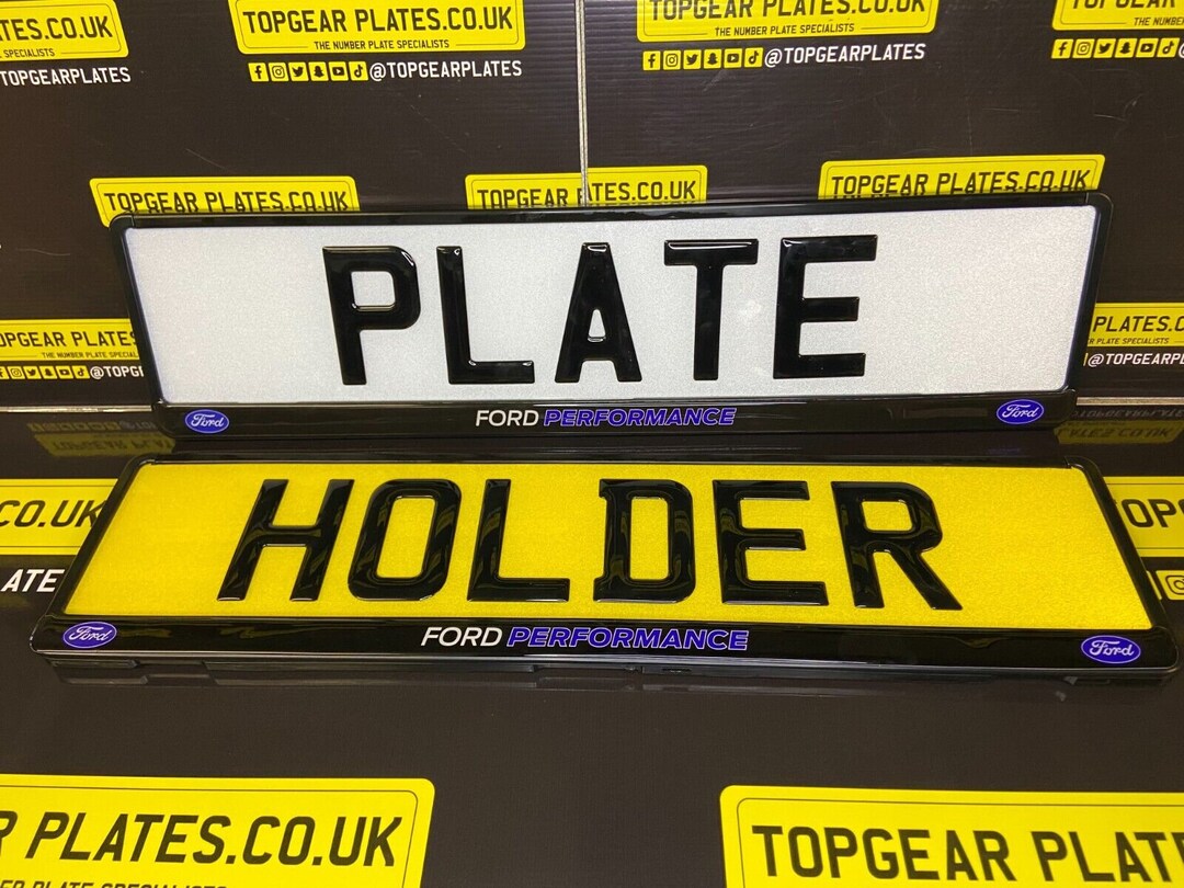 3D Gloss Gel Quick Release Number Plate Holder FORD PERFORMANCE BLUE