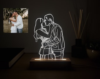 Lampada fotografica personalizzata I Lampada notturna con foto I Lampada 3D I Lampada personalizzata I Regalo di compleanno personalizzato I Lampada in acrilico