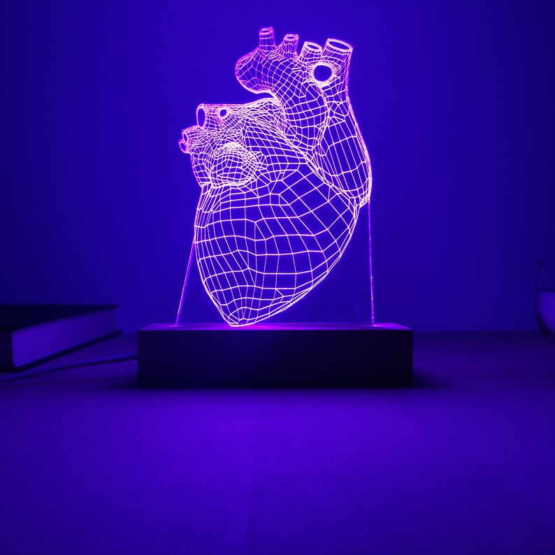 Herz LED-Lampe I Kardiologe Geschenk I Led Lichter Geschenk für Ihn I Geschenk zum Abschluss des Medizinstudenten I Arzt Geschenk Bild 2
