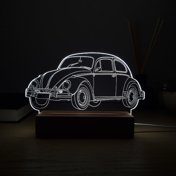 1969 German Car I Geschenk für Autoliebhaber I LED-Lampe I Plexiglas Lampe