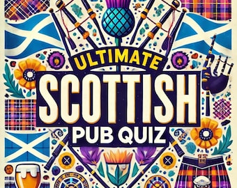 Ultimate Scottish Pub Quiz Printable - Burns Night Special with 50 Questions Across 5 Scottish-Themed Rounds