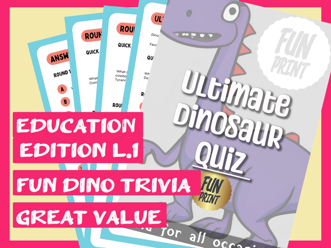 Dinosaur Quiz for Kids level 1 Etsy
