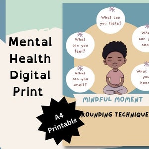 Erdungstechnik Poster, Psychische Gesundheit Digitaldruck, Regulationsstrategie, Angst, Beruhigung, Coping Strategies