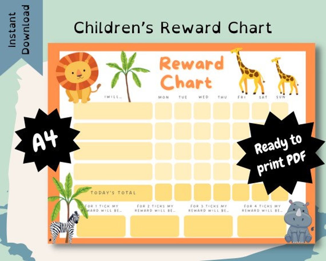 Animal Reward Chart, Rewards, Good Behaviour, Positive Reinforcement