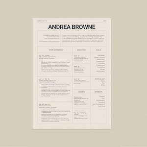 Curriculum Vitae Template | CV Template | Resume Template | Adobe Indesign | Minimalist Template | A4 |
