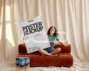 Framed Poster Mockup | Lifestyle Wall Art PSD Template (Digital Download)
