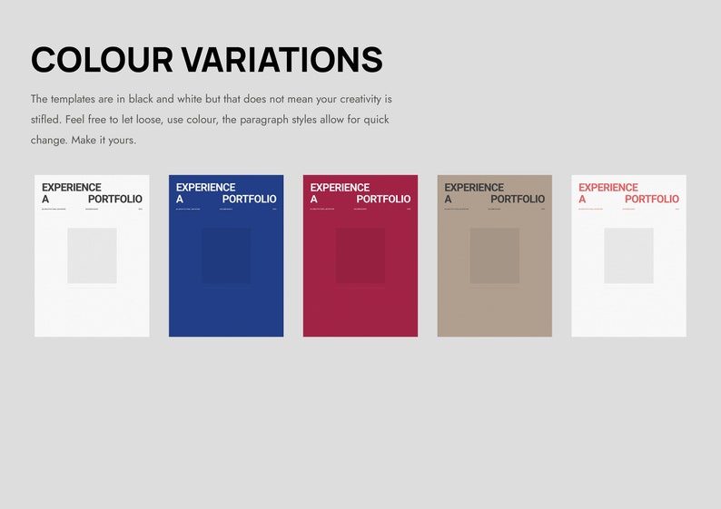 Portfolio Layout Color Minimalist Portfolio Template: A4 Indesign (digital Download) - Etsy
