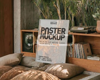 Framed Poster Mockup | Lifestyle Wall Art PSD Template (Digital Download)