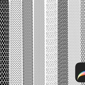 Plus de 10 brosses à écailles pour Procreate (BRUSH SNAKE SCALES)
