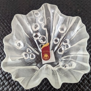 Vintage Mikasa &quot;Original Walther Glas&quot; Frosted Leaf Decorative Bowl, Made in Germany