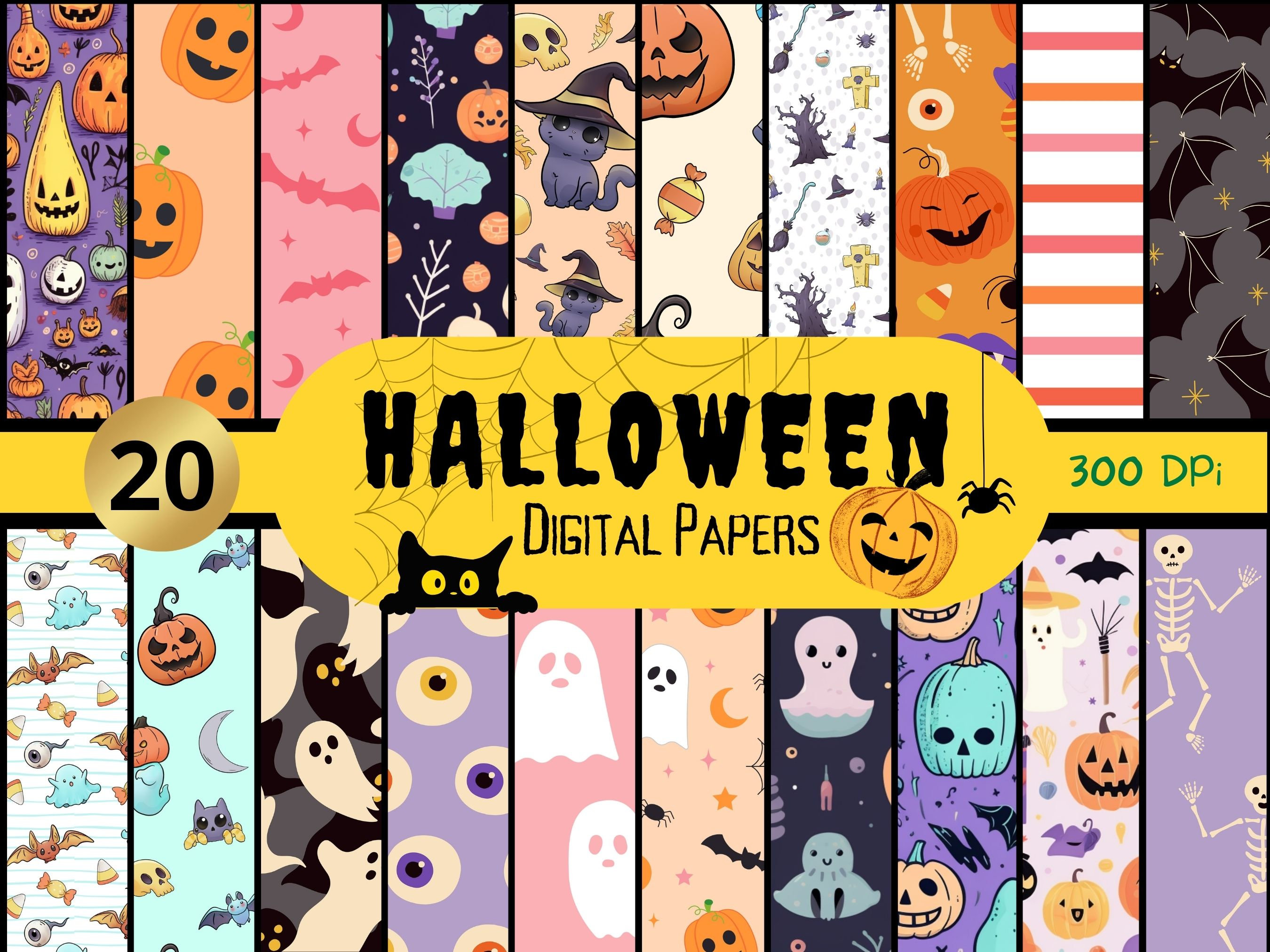 Digitale Halloween-papieren, plakboekpapier, boe-behang, Halloween-pompoen,  spookachtig, achtergrond, eng, heksen, leuke en spookhuizen - Etsy België, image size:2700x2025
