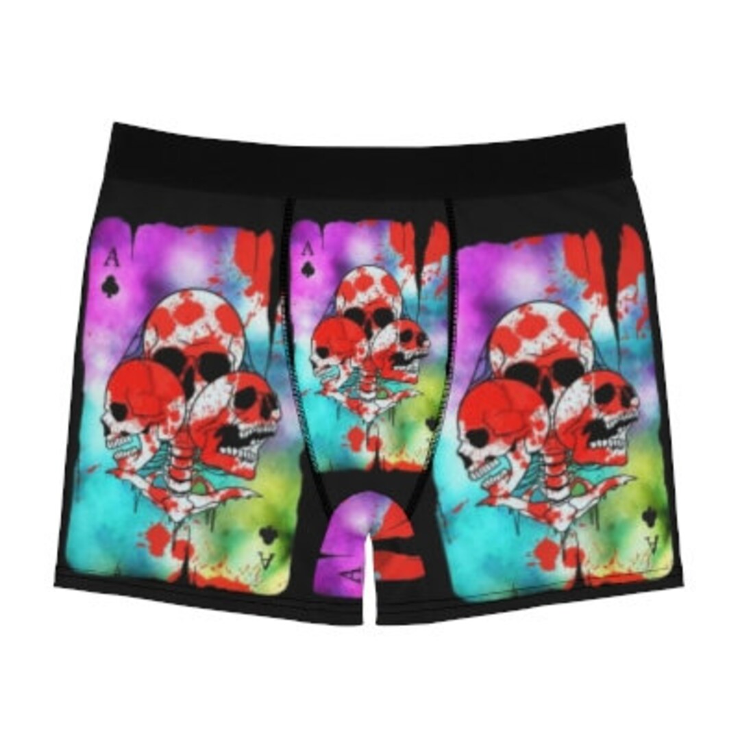Mens Skull Ace Card Boxers - Etsy