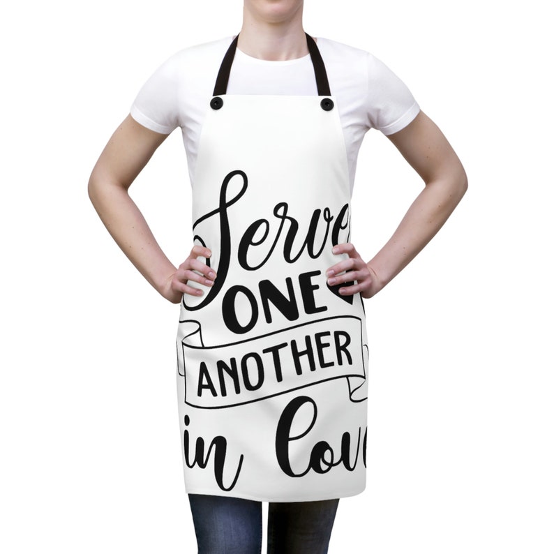 Serve One Another in Love Apron Christian Apron Gift for Etsy
