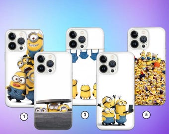 Custodia per telefono Minions Friends Cover Disney per iPhone 17 Pro, 16, 15, 14, 13, 12, Pixel 10, 9, 8, Samsung S26, S25, S24, S23, S22, A54, A35, A34