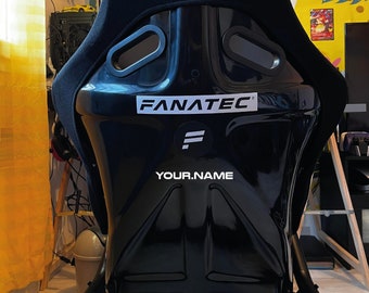 Stickers (x2) personalized driver name for simracing on bucket seat or chassis