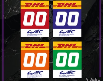 WEC number plate stickers - Hypercar / LMP2 / GT - Personalized number of your choice