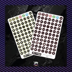 May include: Two sheets of circular adhesive stickers for racing wheel buttons, featuring black text and icons on white backgrounds with colored borders. The sheets include labels like BOOST, DRS, PIT, and numbers 0-9, with the Youngman Custom logo.