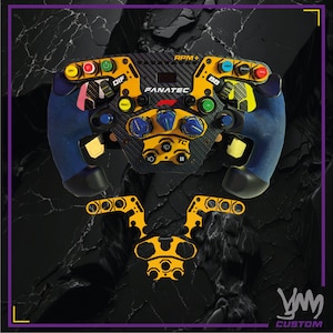 Adesivo colorido para volante Fanatec Podium - decoração de corrida de F1