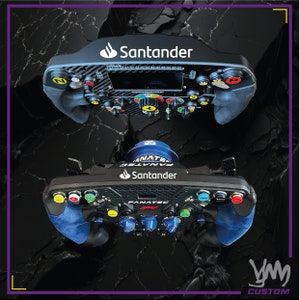 Santander sticker for Thrustmaster Ferrari SF1000 steering wheel - Add-On F1 - Fanatec Podium Racing Wheel F1 - SIMAGIC steering wheel