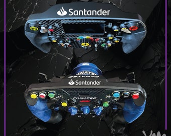 Adesivo Santander per volante Thrustmaster Ferrari SF1000 - Add-On F1 - Fanatec Podium Racing Wheel F1 - Volante SIMAGIC