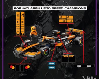 McLaren F1 F1 Livery Edition 2025 Sticker Pack for Lego Speed Champion 77251 - Lando Norris / Oscar Piastri