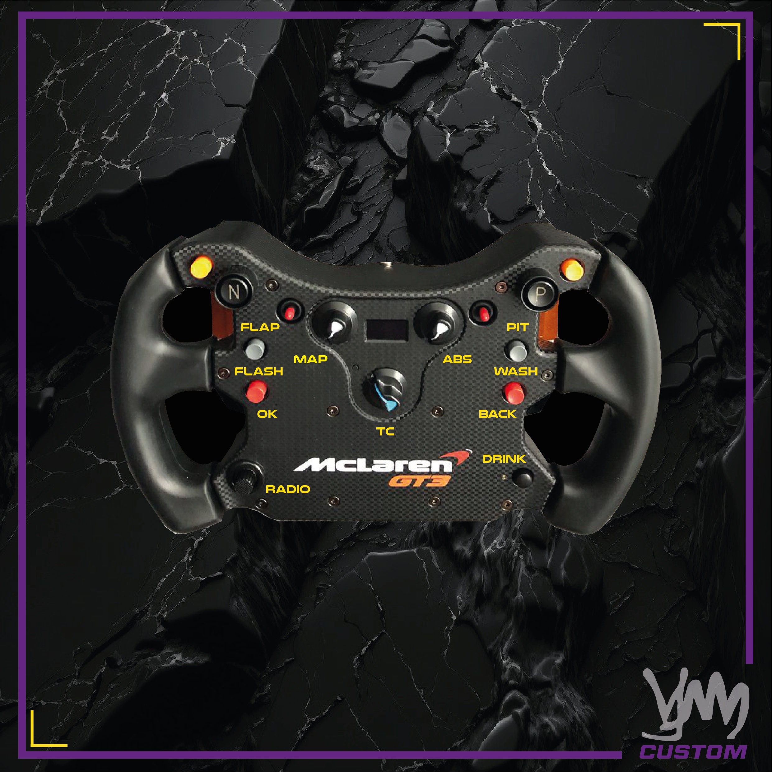 【PC-USB】 【mclaren gt3 ホワイト迷彩】ボタンボックス PC-USB】 【mclaren gt3】ボタンボックス ① （FANATECのCSL