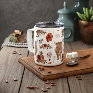 Highland cow cup highland cow gift cow lover gift farmhouse style decor highland cow mug Scottish Highland Cow gift for teacher appreciation