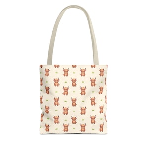highland cow tote bag cow lover gift farm animal gift reusable grocery bag highlander cow scottish highland bag scotland cow hairy coo gift
