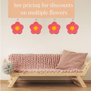 Nursery decor baby girl shower gift baby sprinkle girl room decor pink flower wall hanging teenage girl room gift girl birthday gift for her
