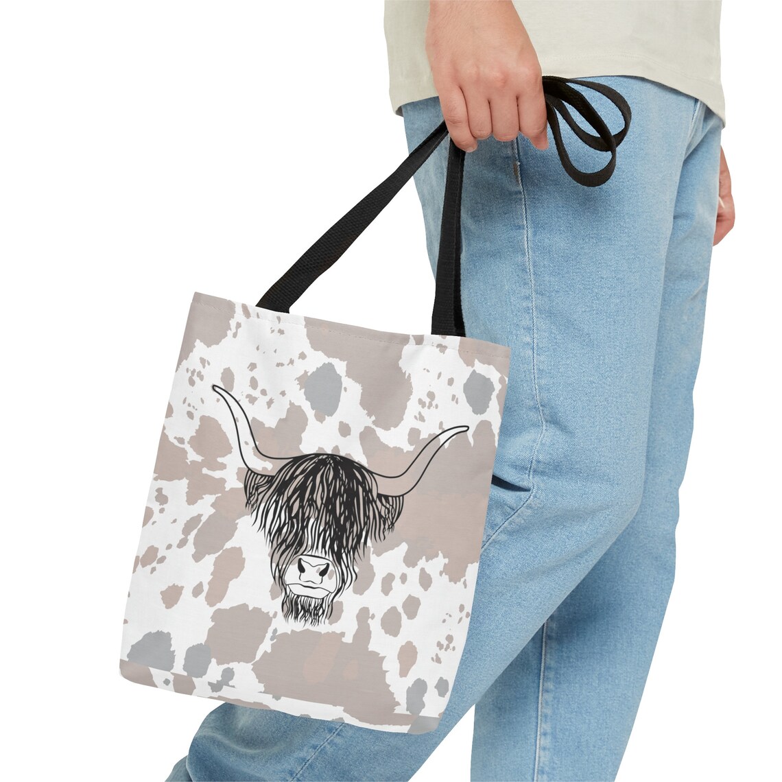 Cow Tote Bag For Women - "Just A Little Moody" Funny Cow Lover Gift, Reusable Shopping Bag