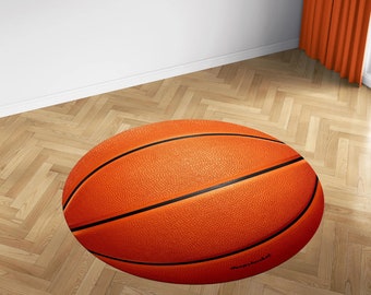 Custom Basketball Carpet, Personalized Sport Rug for Dorm, Washable Round Rug, Gift for Coach, Dad, Son.