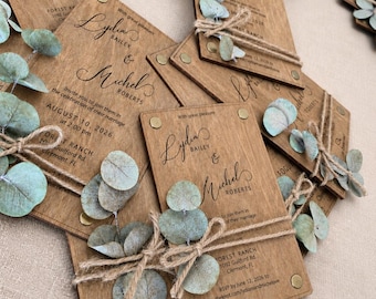 Eucalyptus Wedding Invitation Suite | Birch Wood: Personalized Luxury & Greenery Invites