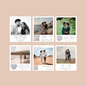 Foto Save the Date-magneet met QR-code | Premium foto-save the dates-magneten - gratis kraft-enveloppen