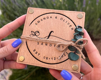 Eucalyptus Coasters Wedding Favors for Guest in Bulk, Wooden Wedding Coasters, Wedding Favor, Wedding Favours, Wedding Gifts for Guests