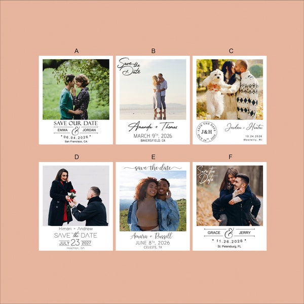 Photo Save the Date Magnet - 3.7x4.4" Ultra-Thick 1/12" - Free Kraft Envelopes