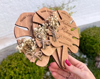Floral Wedding Fan Wedding Favors - Wooden Magnet Fans | 100% Birch