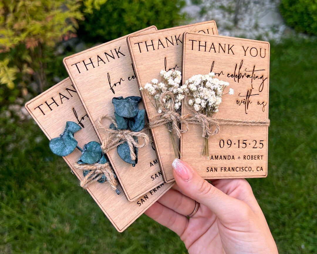 Wedding Favors for Guests in Bulk Wooden With Flowers 100