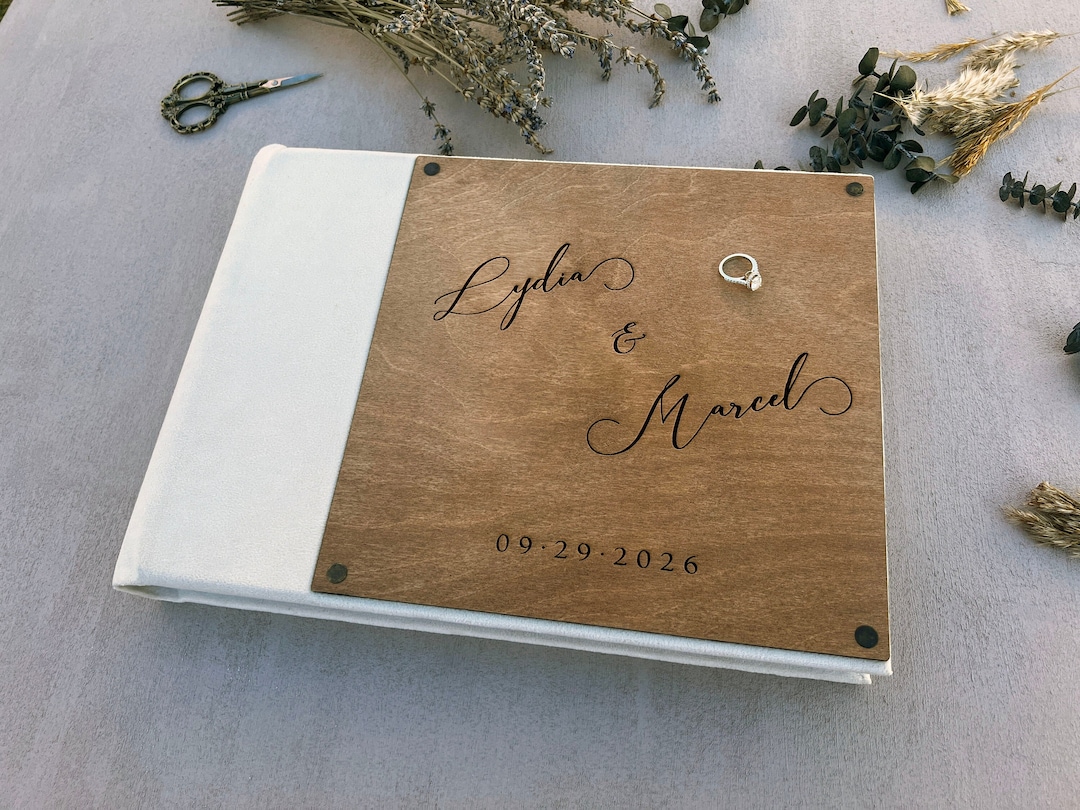 Wooden Wedding Guest Book Photo Guest Book Album Layflat Wedding Guest